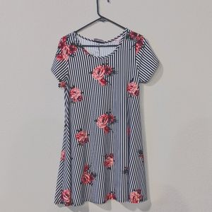 Discreet Striped A-Line Dress